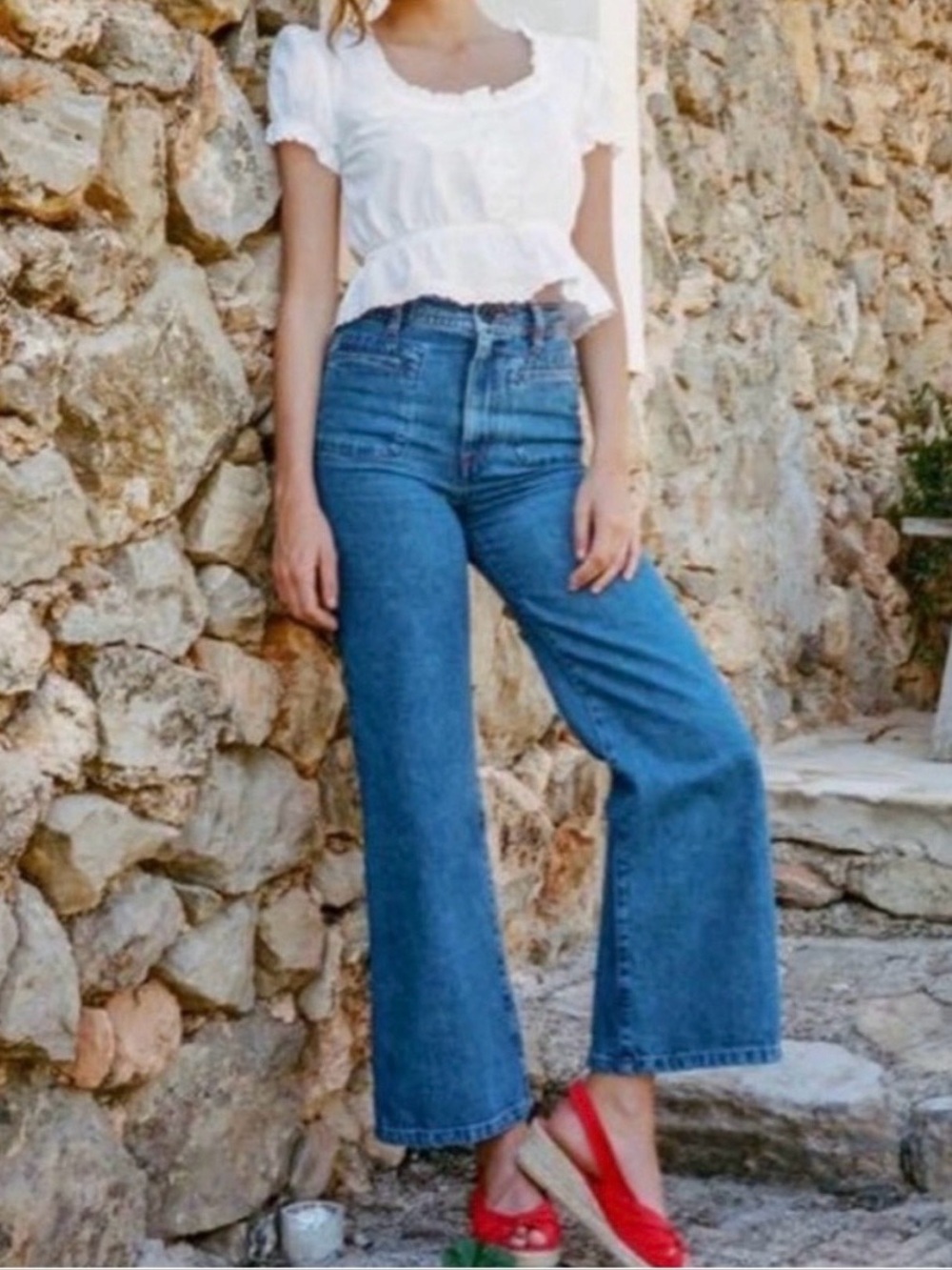 Rouje Swan Jean 38, red stitching